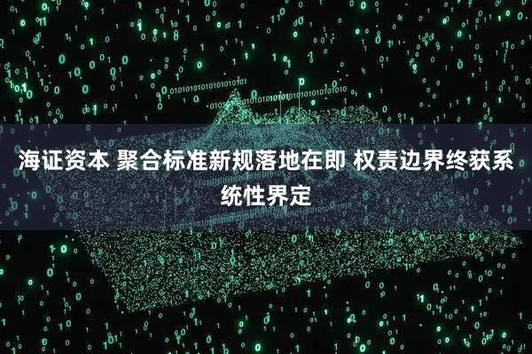海证资本 聚合标准新规落地在即 权责边界终获系统性界定