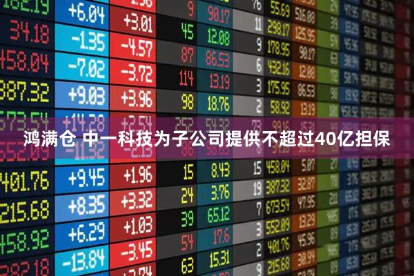 鸿满仓 中一科技为子公司提供不超过40亿担保