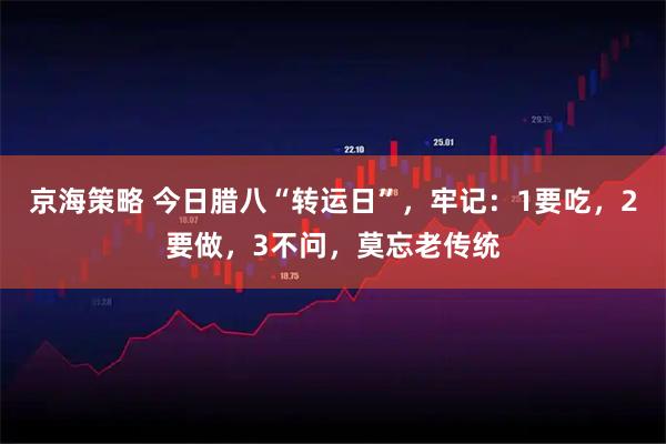 京海策略 今日腊八“转运日”，牢记：1要吃，2要做，3不问，莫忘老传统
