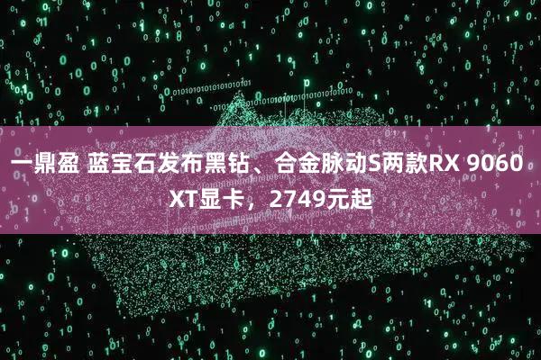 一鼎盈 蓝宝石发布黑钻、合金脉动S两款RX 9060 XT显卡,2749元起